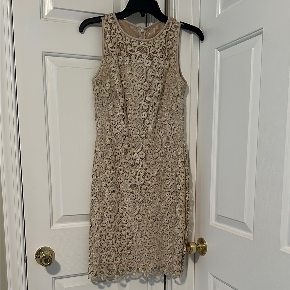 Ralph Lauren Tan Halter Sheath Mini Dress